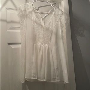 NWOT Fun flirty white shirt with tank